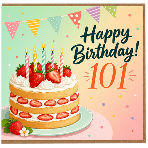 101st Birthday Card, Happy Birthday 101 Card