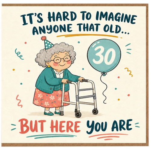 30th Birthday Card, Funny Age Card for Her