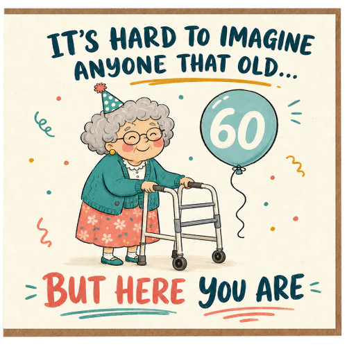 60th Birthday Card, Funny Age 60 Birthday Card