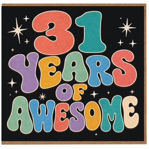 31st Birthday Card, 31 Years of Awesome Birthday Card