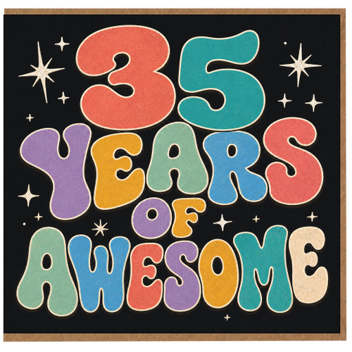 35th Birthday Card, 35 Years of Awesome Retro Style Card