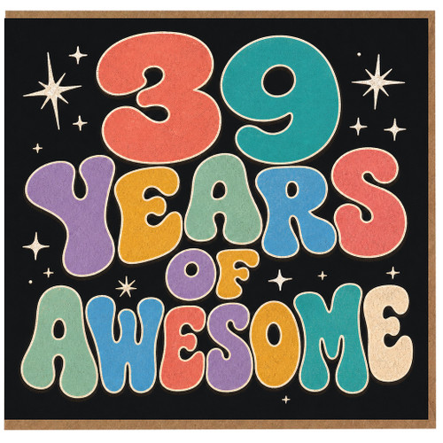 39th Birthday Card, 39 Years of Awesome Retro Style Card