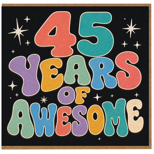 45th Birthday Card, 45 Years of Awesome Retro Style Card