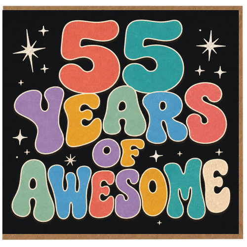 55th Birthday Card, 55 Years of Awesome Retro Birthday Card