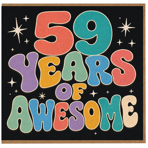 59th Birthday Card, 59 Years of Awesome Retro Style Card