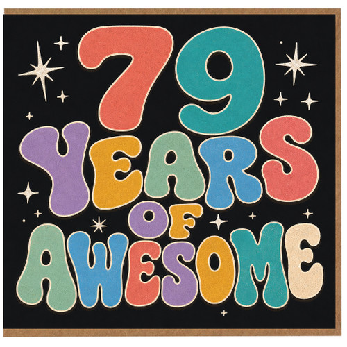 79th Birthday Card, 79 Years of Awesome Retro Birthday Card