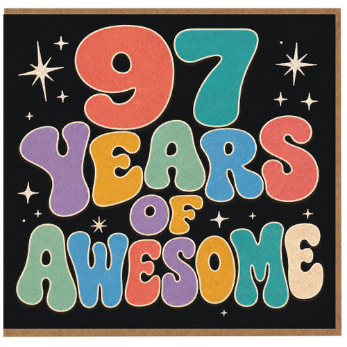 97th Birthday Card, 97 Years of Awesome Retro Typography Card
