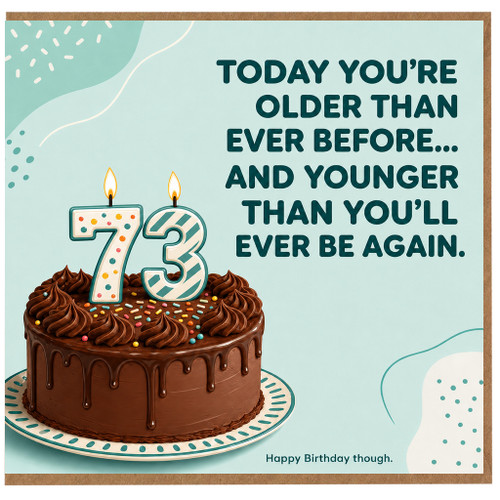 73rd Birthday Card, Funny Birthday Card for 73 Year Old