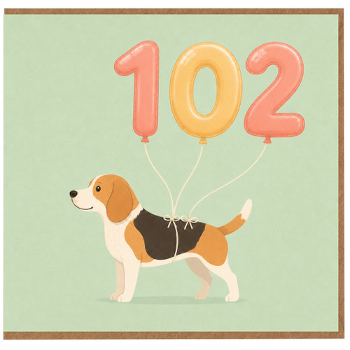 102nd Birthday Card, Cute na Balloon Design