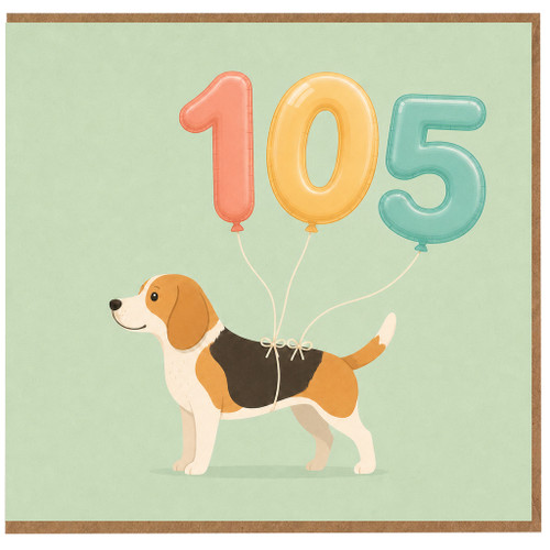 105th Birthday Card, Cute na and Balloon Numbers Design