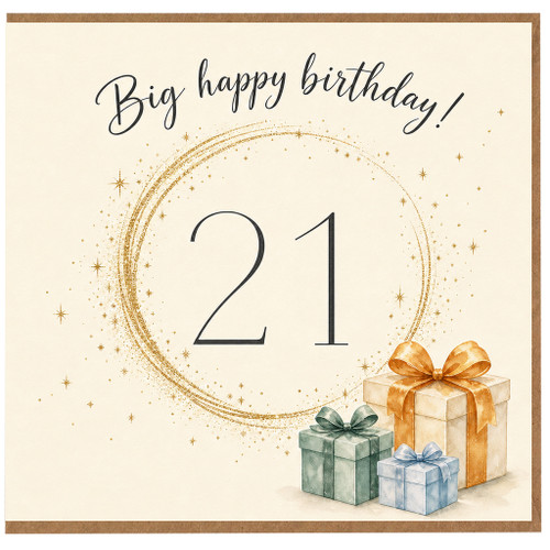 21st Birthday Card, Big Happy Birthday Card for 21 Year Old