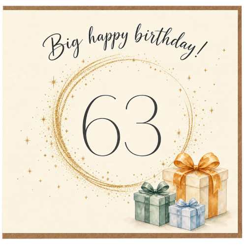 63rd Birthday Card, Big Happy Birthday Card