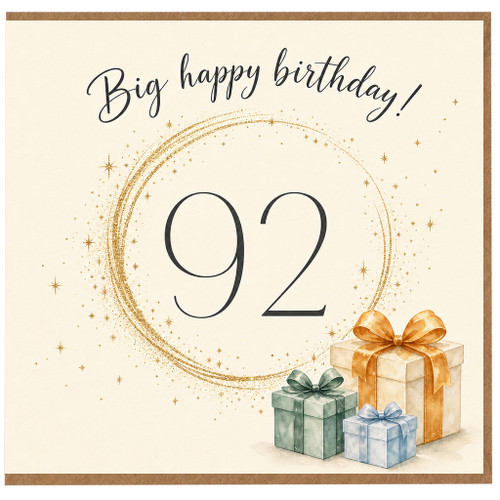 92nd Birthday Card, Big Happy Birthday 92 Greeting Card