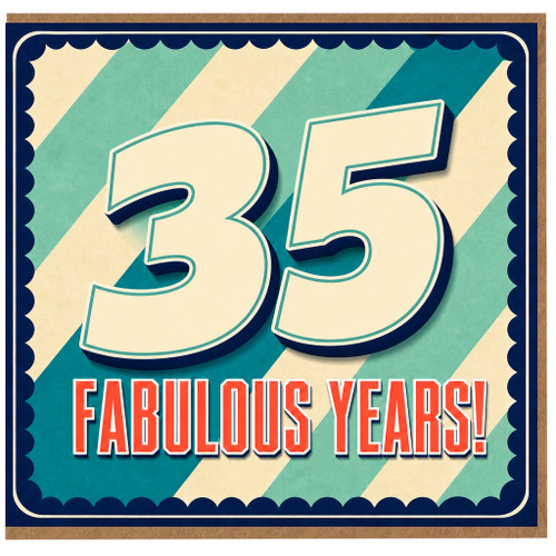 35th Birthday Card, Fabulous 35 Years Birthday Card