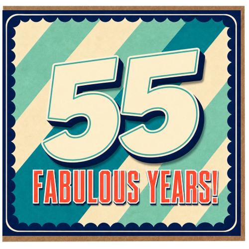 55th Birthday Card, Fabulous Years Retro Style Card