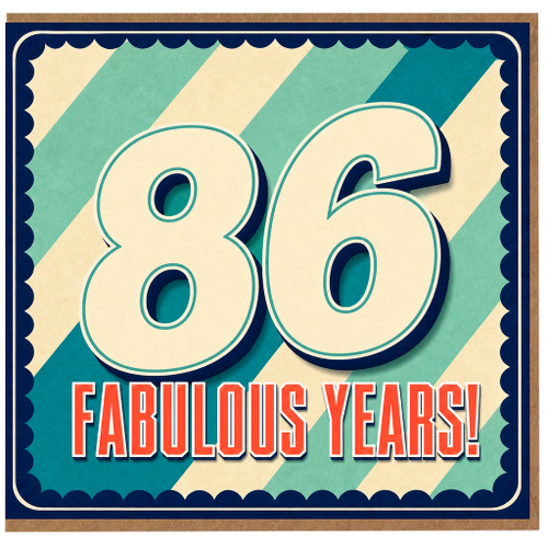 86th Birthday Card, Fabulous 86 Years Card
