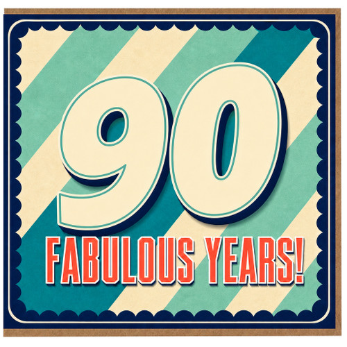 90th Birthday Card, Fabulous Years 90 Card