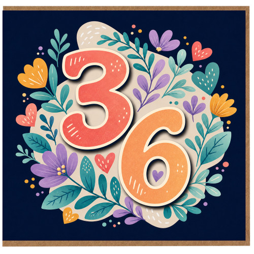 26th Birthday Card, Floral Heart Design