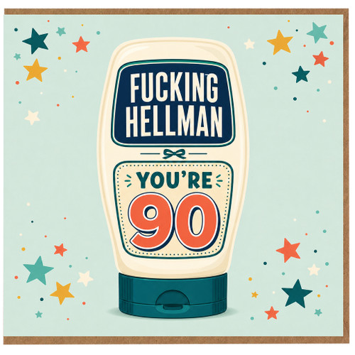 90th Birthday Card, Funny Birthday Card for Him, You're 90 Cheeky Retro Design