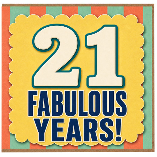 21st Birthday Card, Fabulous 21 Years Card