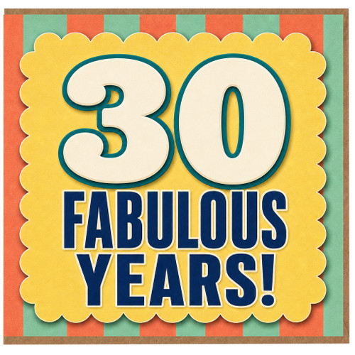 30th Birthday Card, Fabulous Years 30 Card