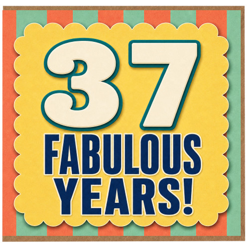 37th Birthday Card, Fabulous Years Retro Greeting Card