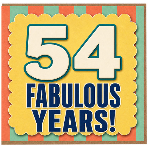 54th Birthday Card, Fabulous Years Card