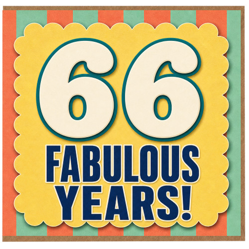 66th Birthday Card, Fabulous Years Card