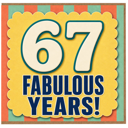 67th Birthday Card, Fabulous Years Retro Style Birthday Card