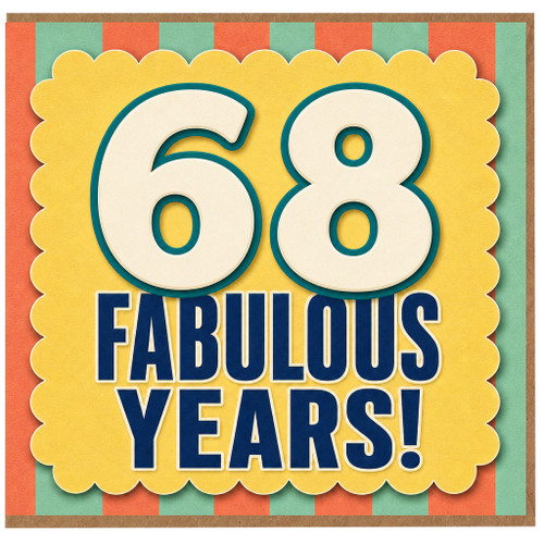 68th Birthday Card, 68 Fabulous Years Retro Style Celebration Card