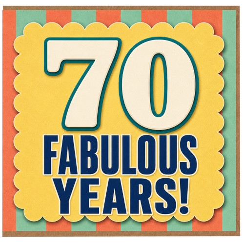 70th Birthday Card, Fabulous 70 Years Card