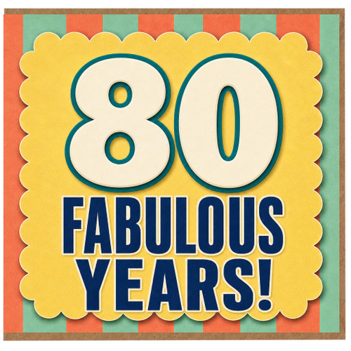 80th Birthday Card, 80 Fabulous Years Card