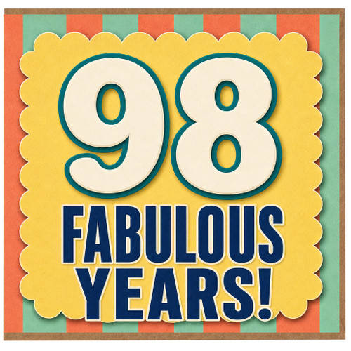 98th Birthday Card, Fabulous Years