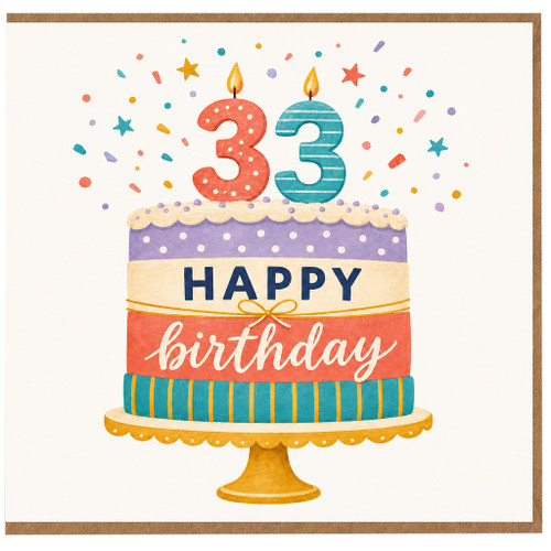 83rd Birthday Card, Happy Birthday Cake Design Card