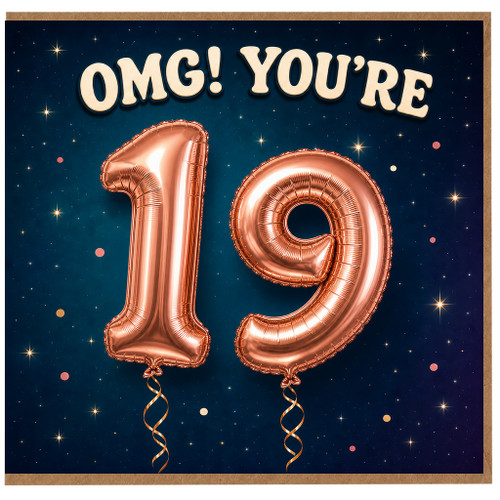 19th Birthday Card, OMG You're 19