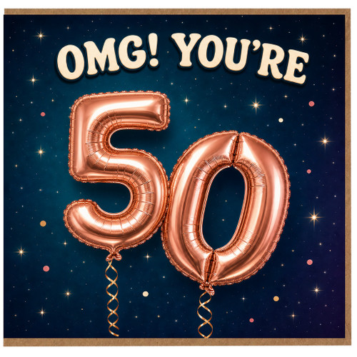 50th Birthday Card, OMG! You're 50 Card