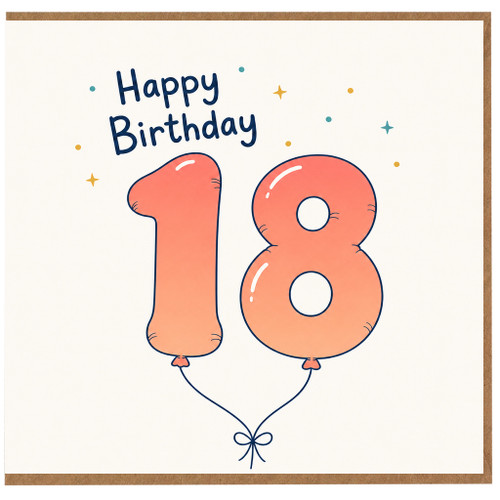 18th Birthday Card, Happy Birthday Balloon Design