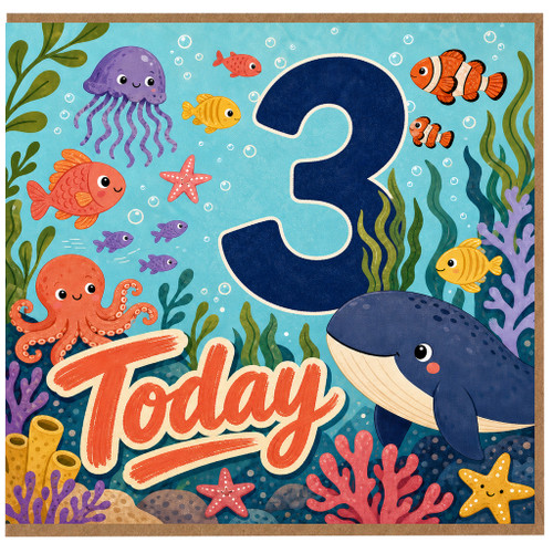 3rd Birthday Card, Under the Sea Today