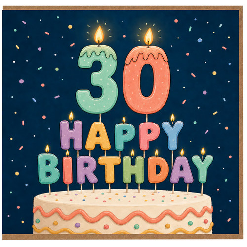 30th Birthday Card, Happy Birthday Card for 30 Year Old
