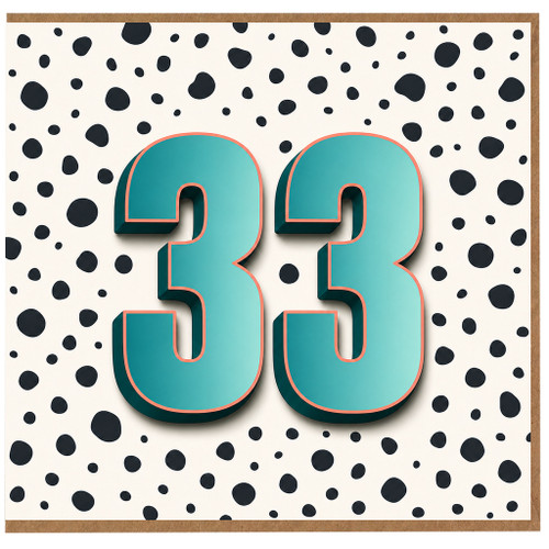 33rd Birthday Card, 33 Birthday Card