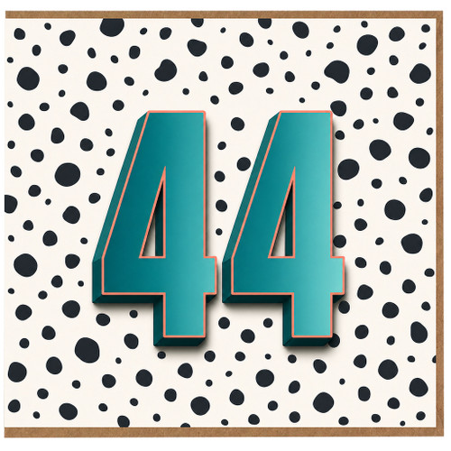 44th Birthday Card, Bold Number 44 Card