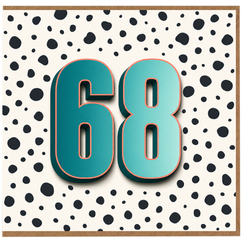 68th Birthday Card, Dalmatian Spot Number 68 Design