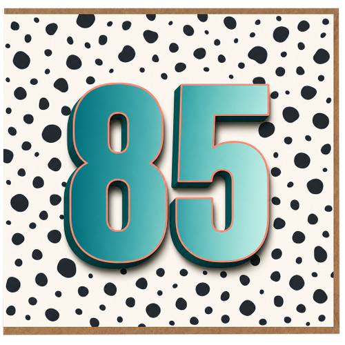 85th Birthday Card, Bold Turquoise Number 85 Card