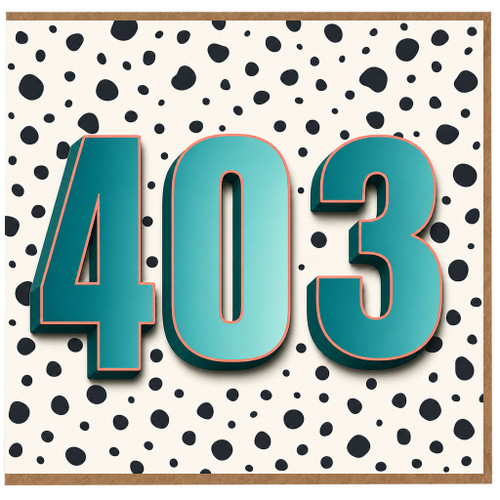 103rd Birthday Card, Bold Teal Number Design