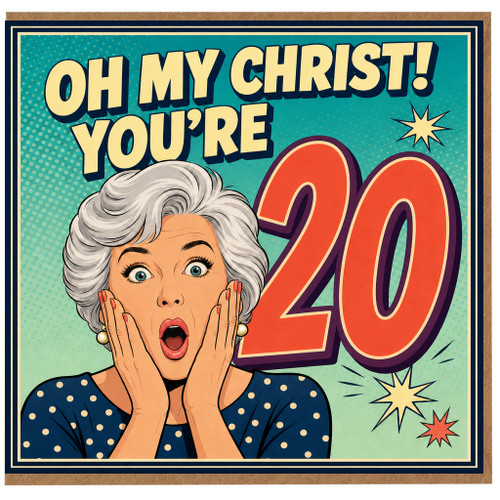20th Birthday Card, Oh My Christ You're 40 Funny Milestone Card