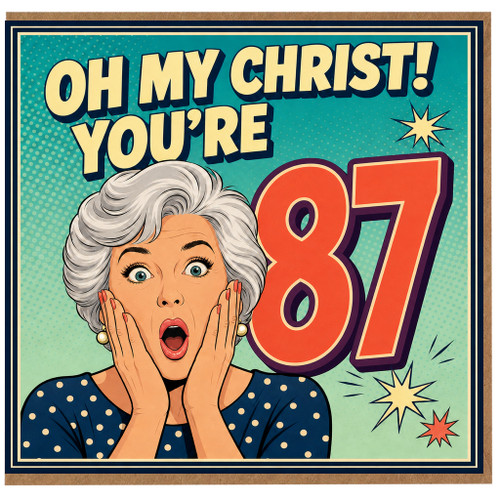 87th Birthday Card, Funny Retro Comic Style Card
