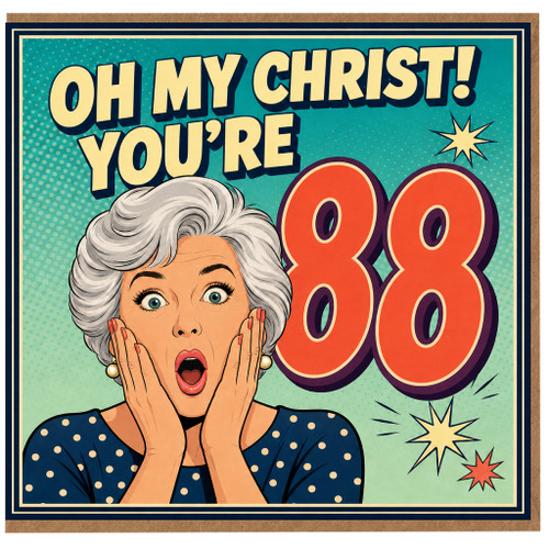 88th Birthday Card, Funny Retro Comic Style Birthday Card
