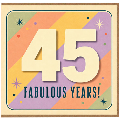 45th Birthday Card, Fabulous Years Retro Style