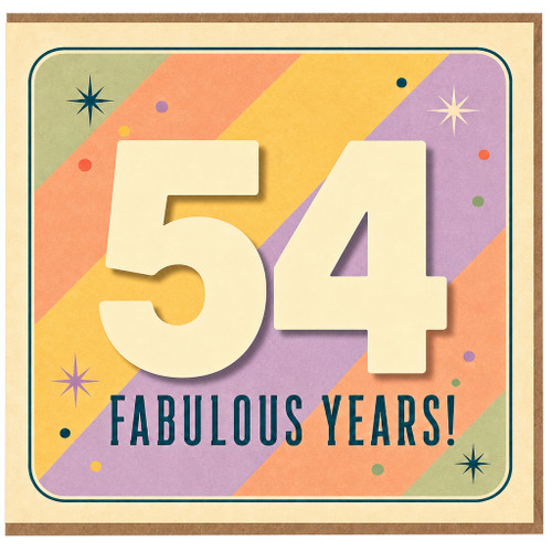 54th Birthday Card, Fabulous Years Card