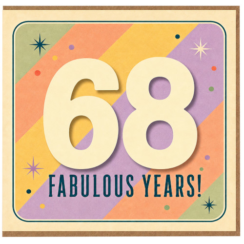68th Birthday Card, Fabulous Years